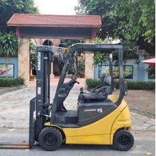 Xe nâng điện cũ ngồi lái 1.5T, KOMATSU FB15-12, hàng đã qua sử dụng (Nhật Bản) sản xuất năm 2017,mã xe TV.E216-TS